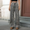thumbnail image 4 of Women Y2k Baggy Wide Leg Mid Rise Leopard Boyfriend Denim Pants Patchwork Cowgirl Trouser Pocket Leopard Print S, 4 of 7