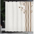 thumbnail image 3 of Ambesonne Nature Shower Curtain, Abstract Wavy Swirl Tree Art, 69"Wx84"L, Ivory Caramel, 3 of 4