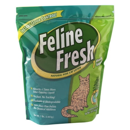 Feline Fresh Natural Pine Cat Litter, 7-lb (Best Flushable Cat Litter)