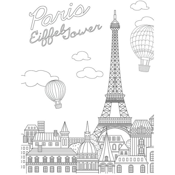 Affiche à Colorier Kaisercolor 27"X19"-Eiffel Tower