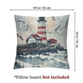 thumbnail image 4 of Lighthouse Decorative Throw Pillow Case, Lighthouse and Seagulls on The Beach Navigational Aid Seaside Waterways Art, Cushion Cover for Couch Living Room Car,  Red Grey White, 4 of 7