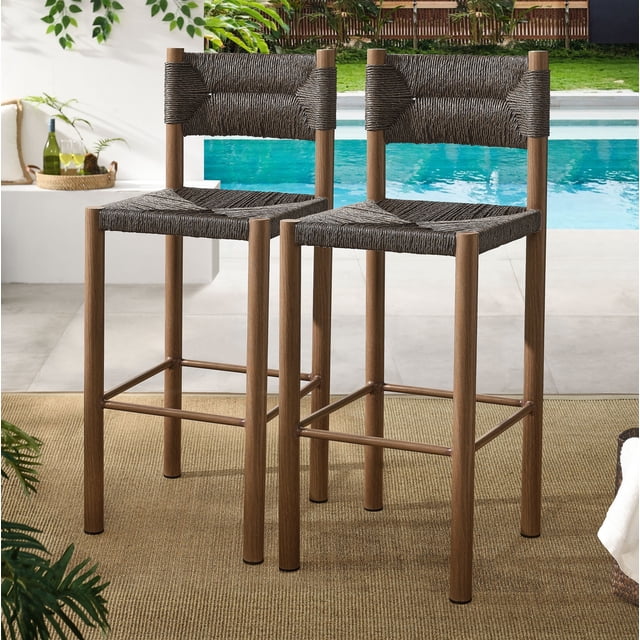 Modway de 2 Tabouret de Bar pour Mobilier de Patio Extérieur Parkland, Noyer