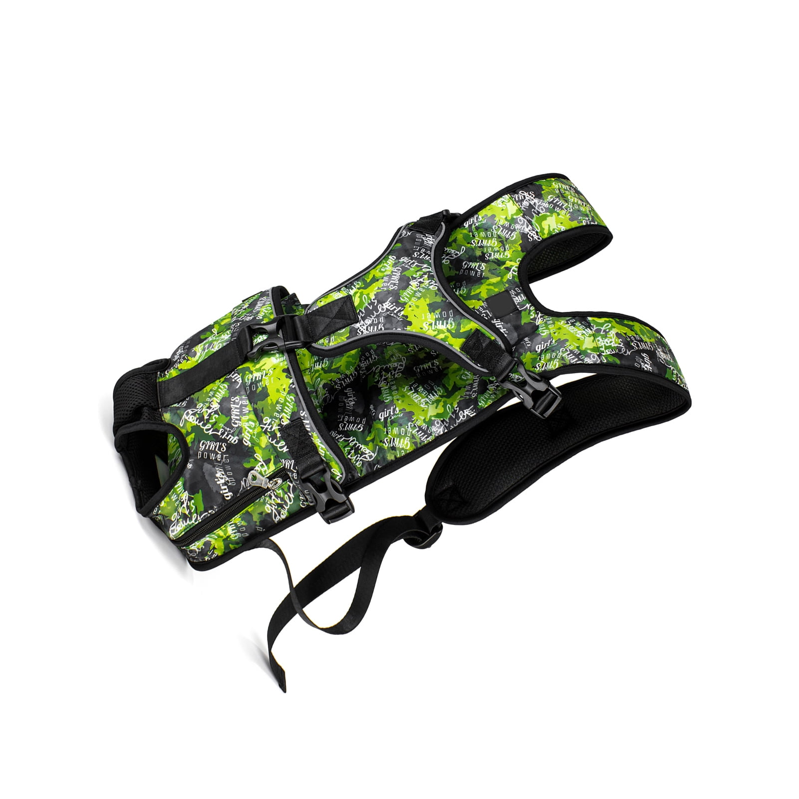 TAILUP Pet Carrier Backpack for Dogs Water-Resistant Adjustable Comfortable Convenient Travel Bag Front Chest Carrier Green Jungle Medium (14.17 in / 36 cm)