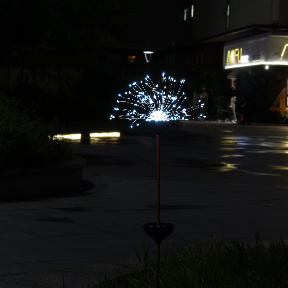 150 LED Firework String Light Lamp Outdoor Garden Party Decor White Solar Panel 