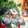 thumbnail image 4 of Honeeladyy Christmas House Ornaments Xmas Tree House Acrylic Hanging Ornament Village Hanging Decoration Exquisite Christmas Houses Decorations for Wedding, Birthday, Carnival, 4 of 6