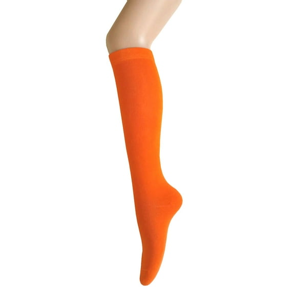 Halloween Solid Orange Color Knee High Velma Costume Socks