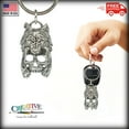 thumbnail image 4 of 3D Skull With Wolf Keychain, G132KC, 1 1/2 inch, Viking, Death, Metal, Ulfhednar, Pewter, Key Fob, Key Ring, Keys, Zipper Pull, Luggage Tag, Backpack, Over 300 Keychain Designs, Handmade in the USA, 4 of 6