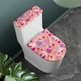 thumbnail image 2 of Renewold Purple Pink Hearts Toilet Dust Cover Set of 2 Valentine's Day Decoration Durable Splash Resistant Toilet Protector for Bathroom Universal Toilet Lid & Tank Covers, 2 of 6