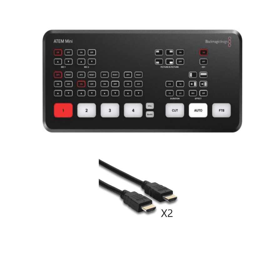 Blackmagic Design ATEM Mini with Hosa HDMI Cables (X2) Bundle