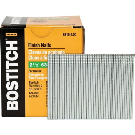 

1PK Bostitch 16-Gauge Coated Straight Finish Nail 2-1/2 In. (2500 Ct.)