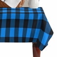 thumbnail image 4 of Black Blue Plaid Table Cloth Waterproof Tablecloths, Country Buffalo Checked Gingham Tablecloth Dining Table Cover for Kitchen Party Tabletop Outdoor, Rectangle Tablecloth 60x84 Inch, 4 of 9