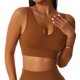 thumbnail image 1 of Sujetador de yoga Seamless Strappy elástico en forma de U escote acanalado con tazas extraíbles para correr, 1 of 5