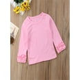 thumbnail image 3 of Gureui Toddler Infant Baby Girls Soft Cotton T-shirt Long Sleeve Round Neck Solid Color Casual Spring Autumn Ruffles Tops,6M-5Y, 3 of 6