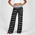 thumbnail image 5 of HomeDM Pants for Women Wide Leg Tie-Dye Striped Pants with Pockets Black Drawstring Lounge Trousers for Athletic Work Size S, 5 of 6