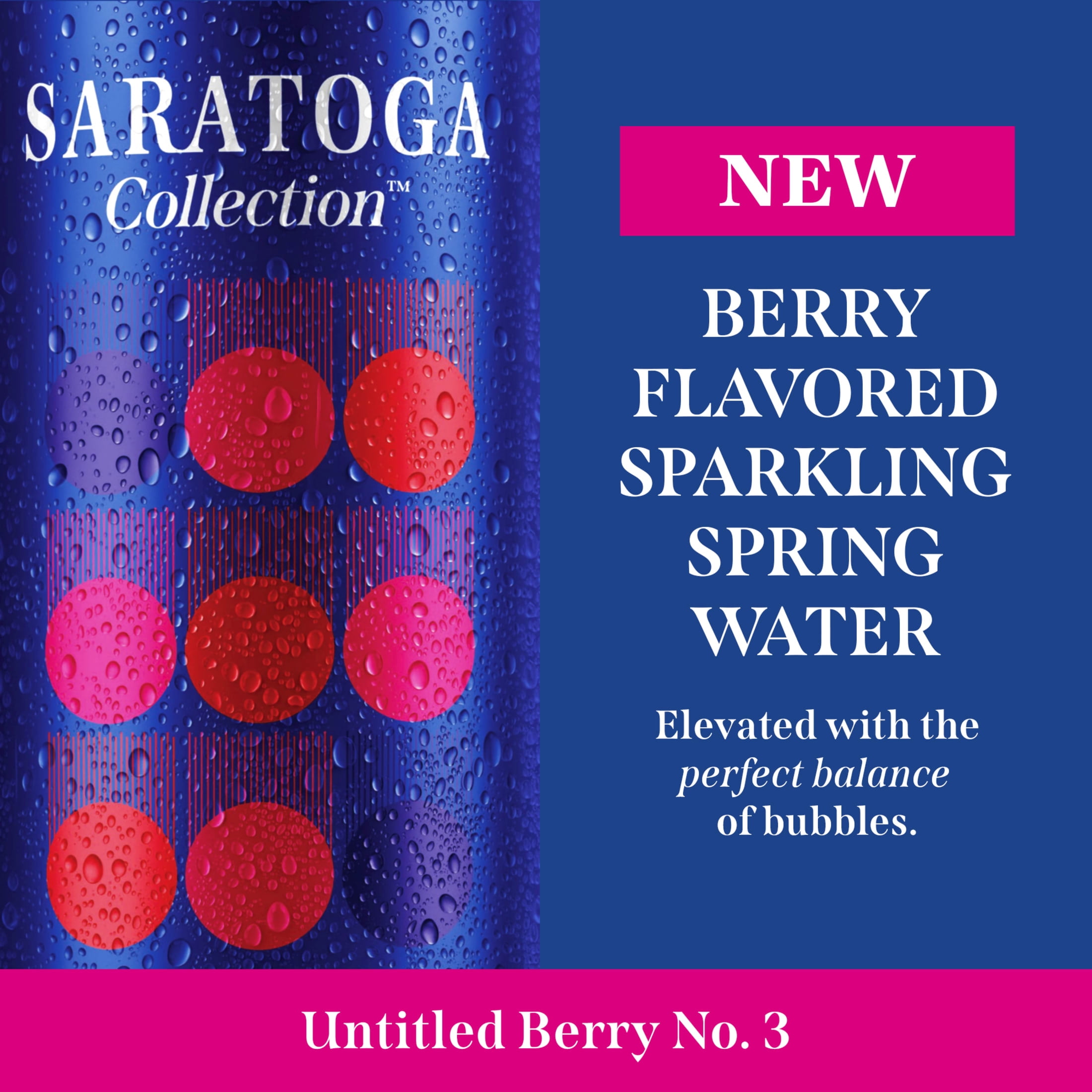 (4 pack) Saratoga Collection, Berry Flavored Sparkling Water, Untitled Berry No. 3, 12 fl oz, 6-pack Cans