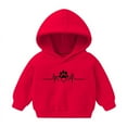 thumbnail image 2 of Riecok Toddler Baby Boys Girls Cotton Hoodie Sweatshirt Long Sleeve With Pockets Round Neck Fashion Hoodie Casual Love Pattern Kids Warm Winter Hoodies Pullover Hooded Sweatshirt Red 1 T, 2 of 3