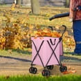 thumbnail image 7 of Shopping Cart, Collapsible Folding Utility Wagons Carts Heavy Duty, Large Capacity 120lbs, Minimalist, with All-Terrain Big Wheels for Outdoor Camping Shopping Sports Garden (Pink), 7 of 7