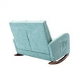 thumbnail image 3 of Upholstered Rocking Sofa Chair with Side Pocket Storage,Nursery Rocking Chair with High Backrest and Solid Wood Base,Recliner Glider Sofa Comfy Rocker Armchair for Living Room Bedroom,Mint Green, 3 of 7