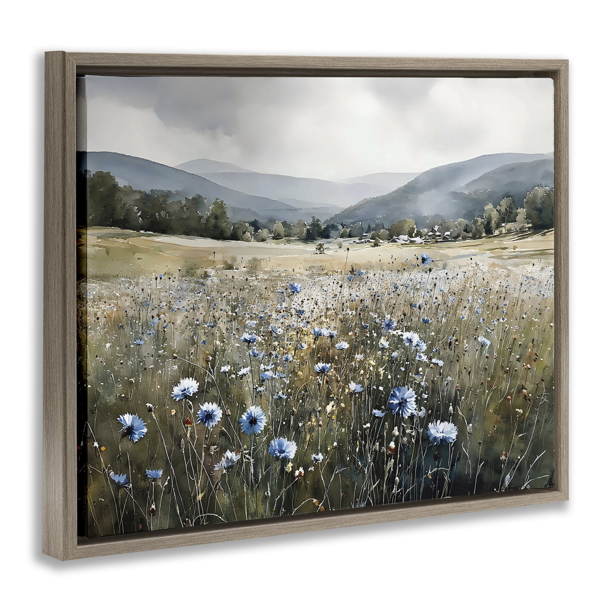 Stupell Industries Sapphire Speckled Fields Brown Framed Floater Canvas Wall Art, design by Franklyn Gregory