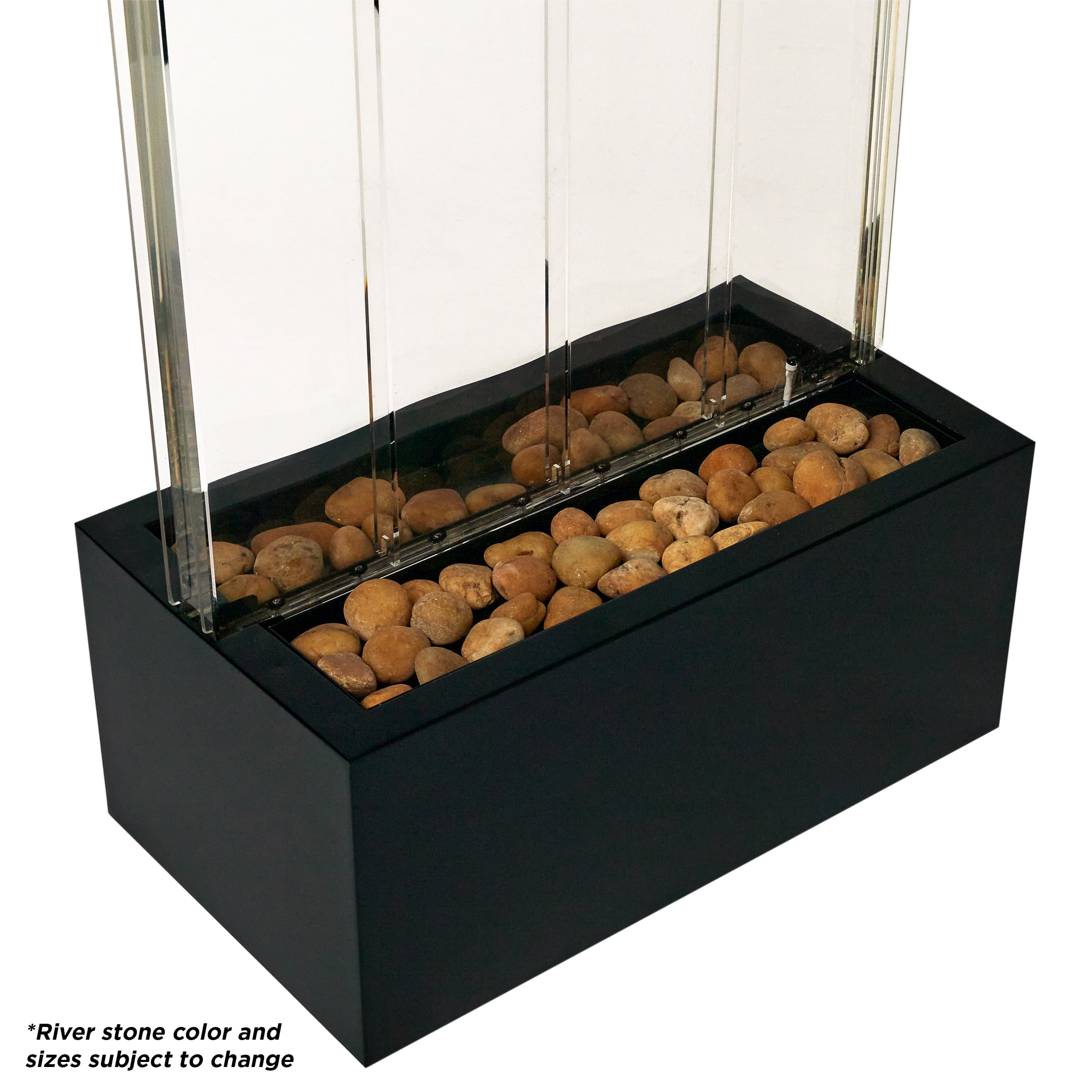 Alpine Corporation MLT134BK 72"H Indoor Bubble Wall Fountain with Color-Changing LED Lights & Remote, Black