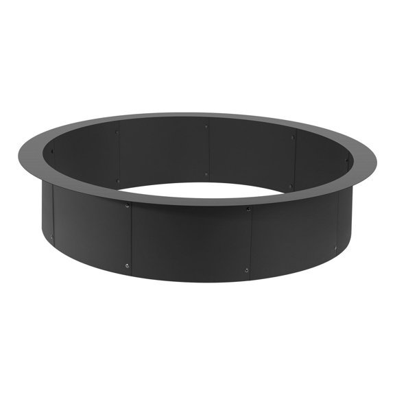 Fire Pit Ring Round 44 Inch Outer Steel Liner DIY Campfire Ring, High-Temperature Resistant Carbon Steel, Rust-Resistant, Easy Assembly, Ideal for Backyard, Garden, or Patio