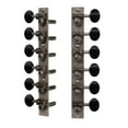 thumbnail image 1 of Golden Age Restoration Tuners for 12-String Slotted Peghead Guitar, Relic nickel with black knobs, 1 of 2