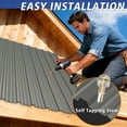 thumbnail image 5 of 15PCS 120ft² Metal Roofing Panels 61.02”x18.9” Corrugated Metal Sheets Galvanized Exterior Siding Roofing Materials for Outdoor House Garages Sheds Pergola Gazebo Chicken Coop Stables, Grey, 5 of 7