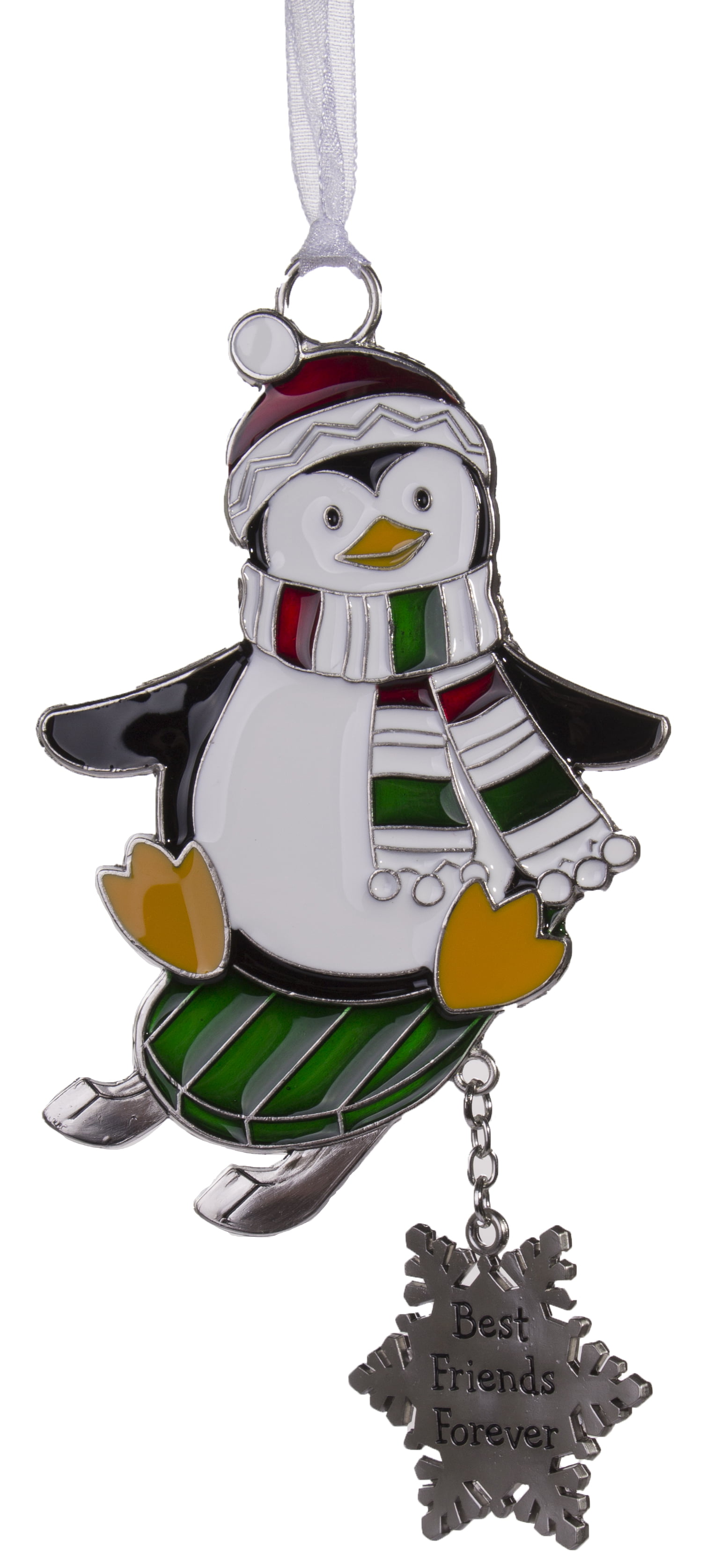 North Pole Penguin Zinc Ornament Best Friends Forever 