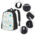 thumbnail image 2 of Balery Gold Stars Blue Dots Pattern Mochila para hombre y mujer - Tela Oxford 600D resistente - Gran capacidad, resistente al agua, ideal para la escuela, viajes y senderismo, 2 of 6