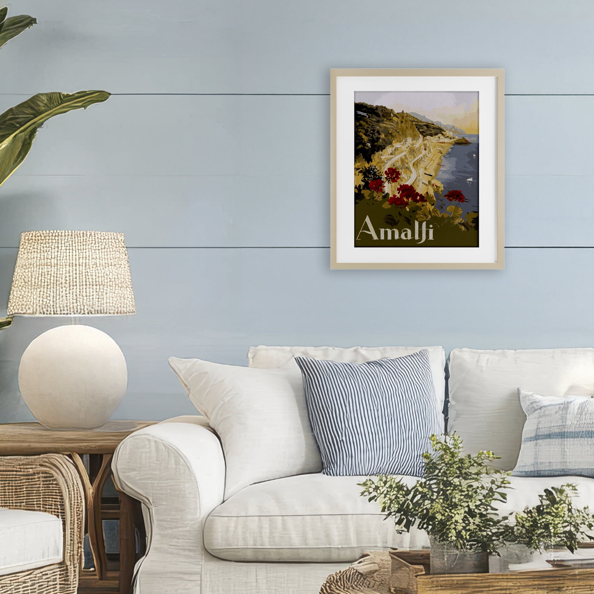 Stupell Industries Picturesque Amalfi Coast Birch Framed Print Under Glass, design by Lil' Rue