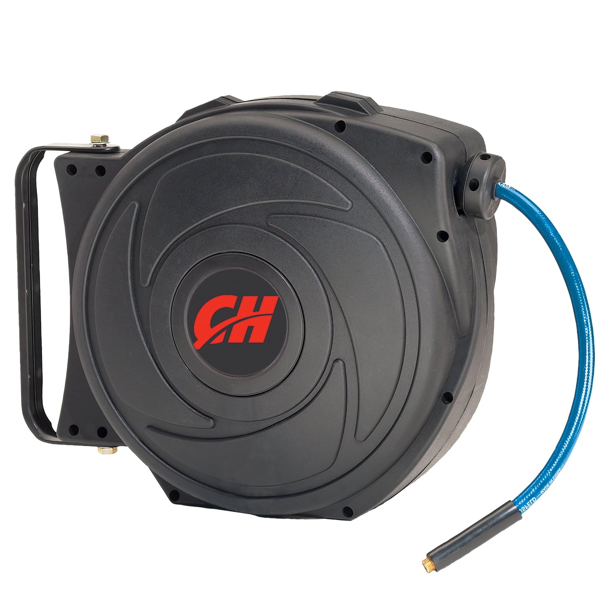 Air Hose Reel with Retractable 50 Foot Hose, 3/8 Inch ID, Mountable