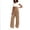 Camel, variant on Women's Wide Leg Casual Lounge Pants Elastic Waist Drawstring Loose Trousers with Pockets