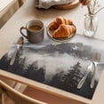 thumbnail image 3 of Mountains Forest Placemats Set&nbsp;of&nbsp;2 Nature Landscape Fog Cloud Heat Insulation Washable Place Mats, Rustic Non-Slip Table Mats for Dining Table Party Kitchen Decor,13x19 Inch, 3 of 9