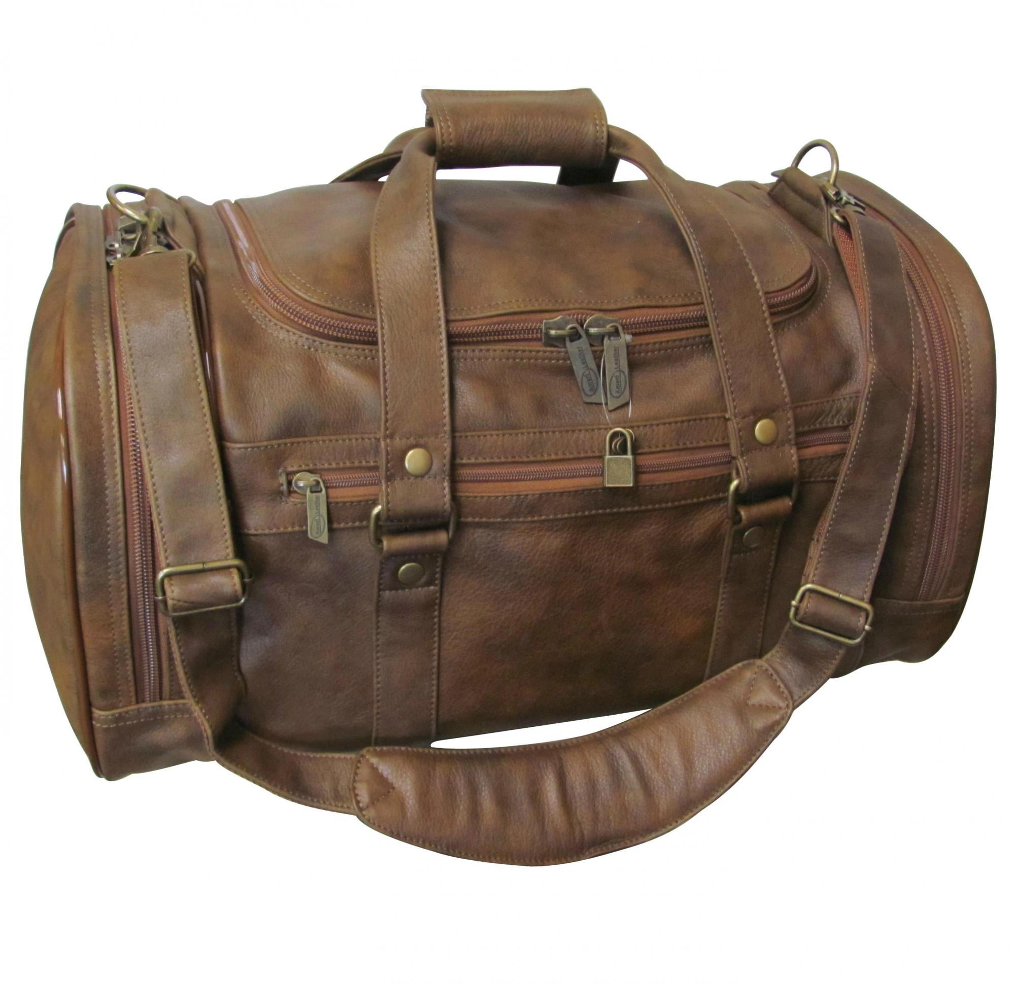 Men's Leather Handmade Vintage Duffle Luggage Weekend Gym Overnight Travel Bag