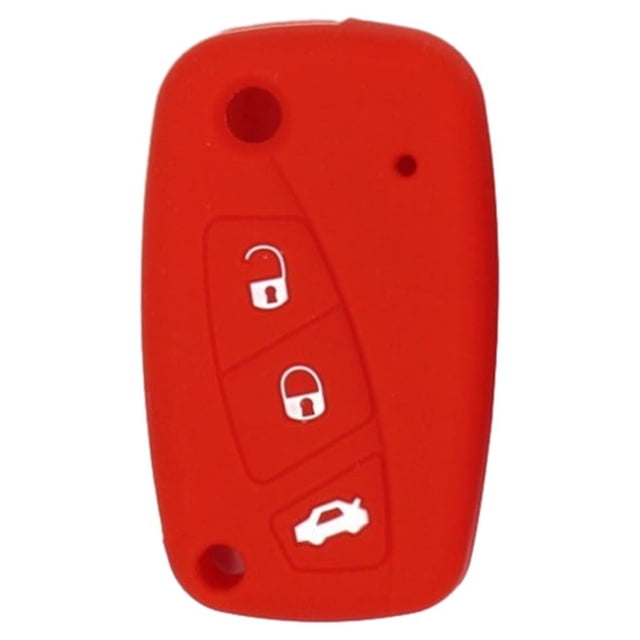 Riwesomey Funda de silicona para llave de coche, funda para llaves de vehículo, Protector a prueba de arañazos, accesorios de actualización Automoción decorativa y accesorios Rojo
