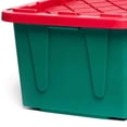 thumbnail image 3 of HOMZ Durabilt Bac de Rangement des Fêtes Robuste de 27 Gallons, Vert/rouge (Lot de 2), 3 of 9