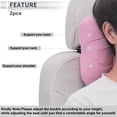 thumbnail image 2 of Almohada para la Cabeza del Automóvil Unique Bargains, Soporte Ergonómico y Cómodo para el Cuello, Algodón y Lino, Espuma Viscoelástica, Ancho Ajustable, Rosa, 2 Pcs para Conducir y Viajar, 2 of 7