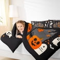 thumbnail image 4 of jejeloiu Happy Halloween Queen Comforter Set,Funny Ghost Pumpkin Bedding Sets,Black White Orange Bedding Comforter Set For Children,Breathable Home Decor Reversible,3pcs, 4 of 8
