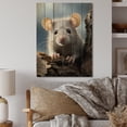 thumbnail image 2 of Designart "Rodent Portrait White Cute wall art II" Animals Print on Natural Pine Wood, 2 of 5