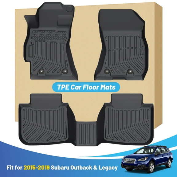 Black Floor Mats Replacement for Liners Subaru Outback & Legacy 2015-2019 All Weather Guard Front Rear Car Carpet-Custom Fit Durable Odorless