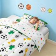 thumbnail image 4 of Manfei Soccer Sport Twin Comforter Sets, Football Bedding Set, Green White Gold, Polka Dots Reversible 2pcs 1 Comforter and 1 Pillowcase, 4 of 6