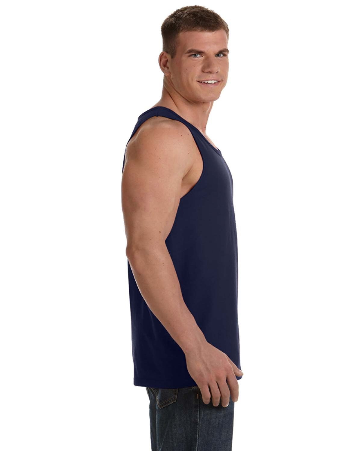 The Fruit of the Loom Adult 5 oz HD Cotton Tank Top, Men J NAVY, Size L