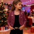 thumbnail image 6 of Posijego Girls Cropped Cardigan Shiny Open Front Long Sleeve Boleros Evening Party Coverup Dress Jacket, 6 of 9