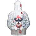 thumbnail image 2 of Playful Schnauzer Welcomes Winter Snowy Day with Cardinal Bird All Over Print 3D Hoodie Unisex Merch Hoodies Miniature Schnauzer Dog Lover - 2017, 2 of 6