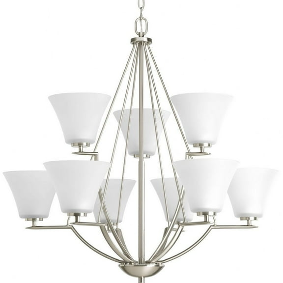 P4625-09-Progress Lighting-Bravo - Chandeliers Light - 9 Light in Modern style - 32 Inches wide by 31 Inches high-Brushed Nickel Finish