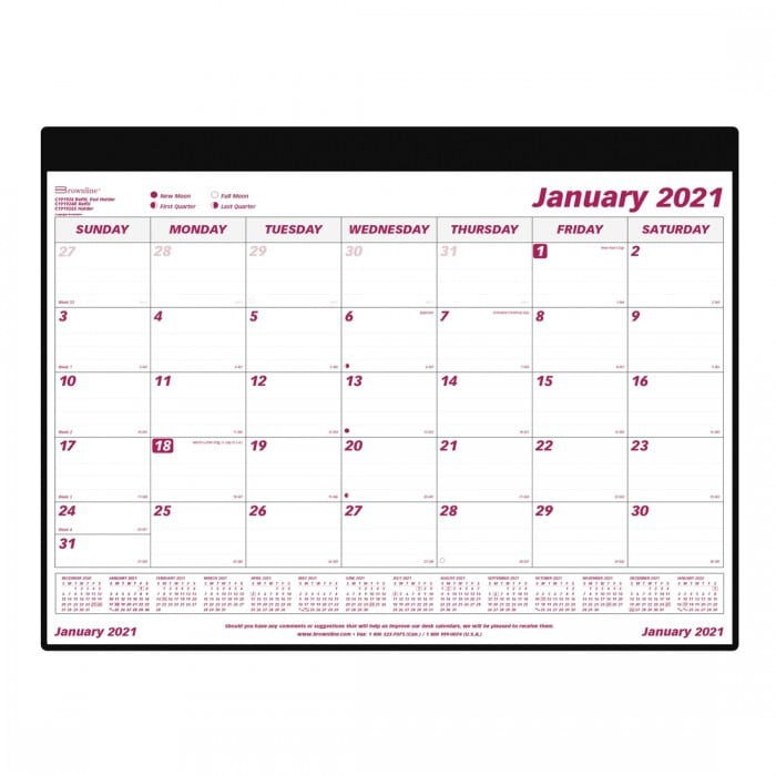 Brownline Monthly Desk Calendar Refill
