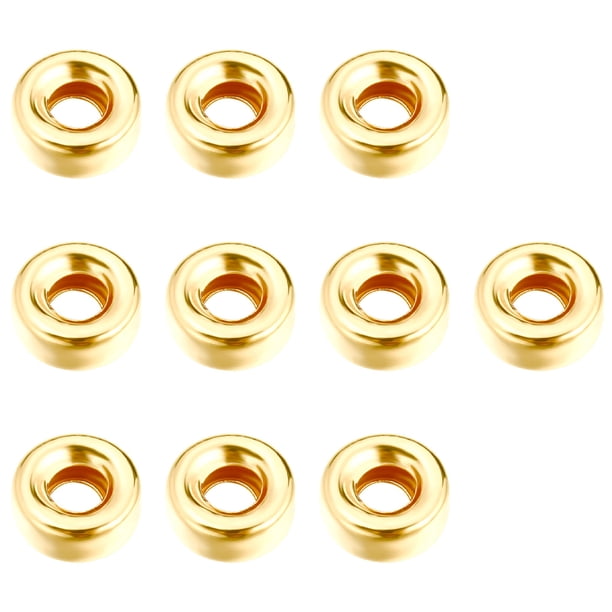 10 piezas de cuentas sueltas con agujeros, cuentas espaciadoras pulidas DIY, suministros de joyería populares de varios tamaños para collar Ropa, zapatos y accesorios Miscelánea Dorado 5 mm Guardurnaity AP010776-18B