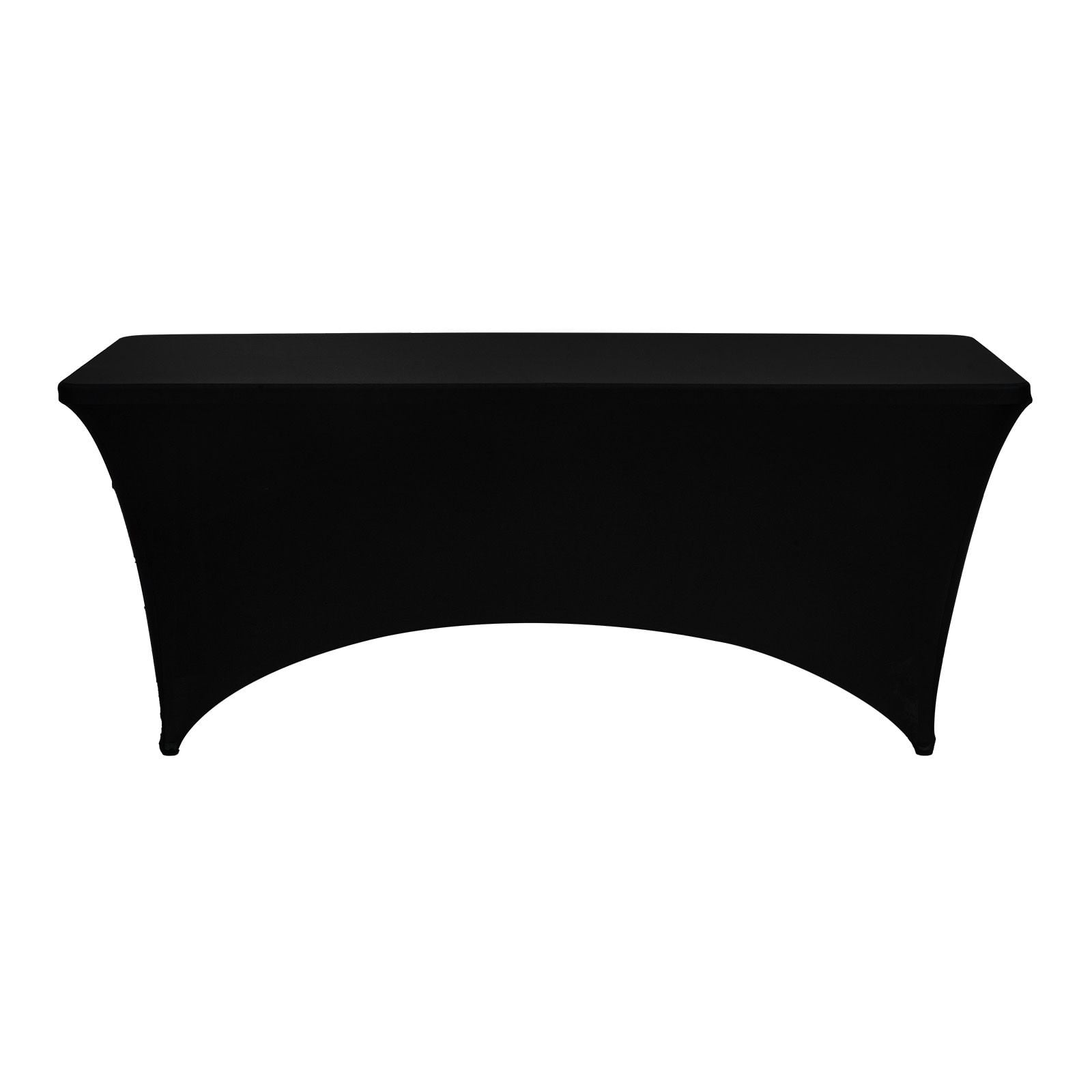 6-Pack Spandex Tablecloth for 6FT Rectangular Tables, Stretch Black Table Cover, Washable, Wrinkle-Resistant for Party Wedding Banquet