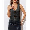 thumbnail image 2 of Womens Sequin Vest Sleeveless Deep V Neck Vest Cami Tank Tops, 2 of 6