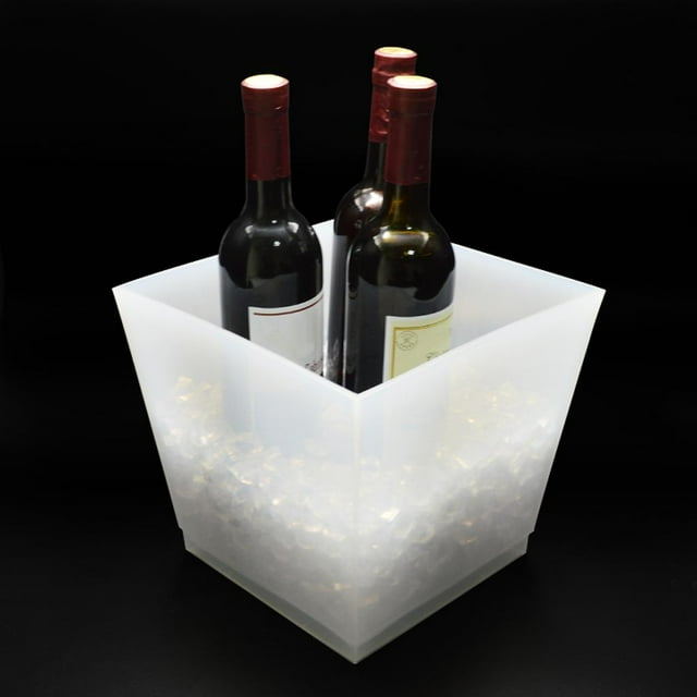 Cubo de LED Refrigerador de Vino Cerveza Forma Trapezoidal Moderno Accesorio Cocina 7 colores Macarena Refrigerador del hielo
